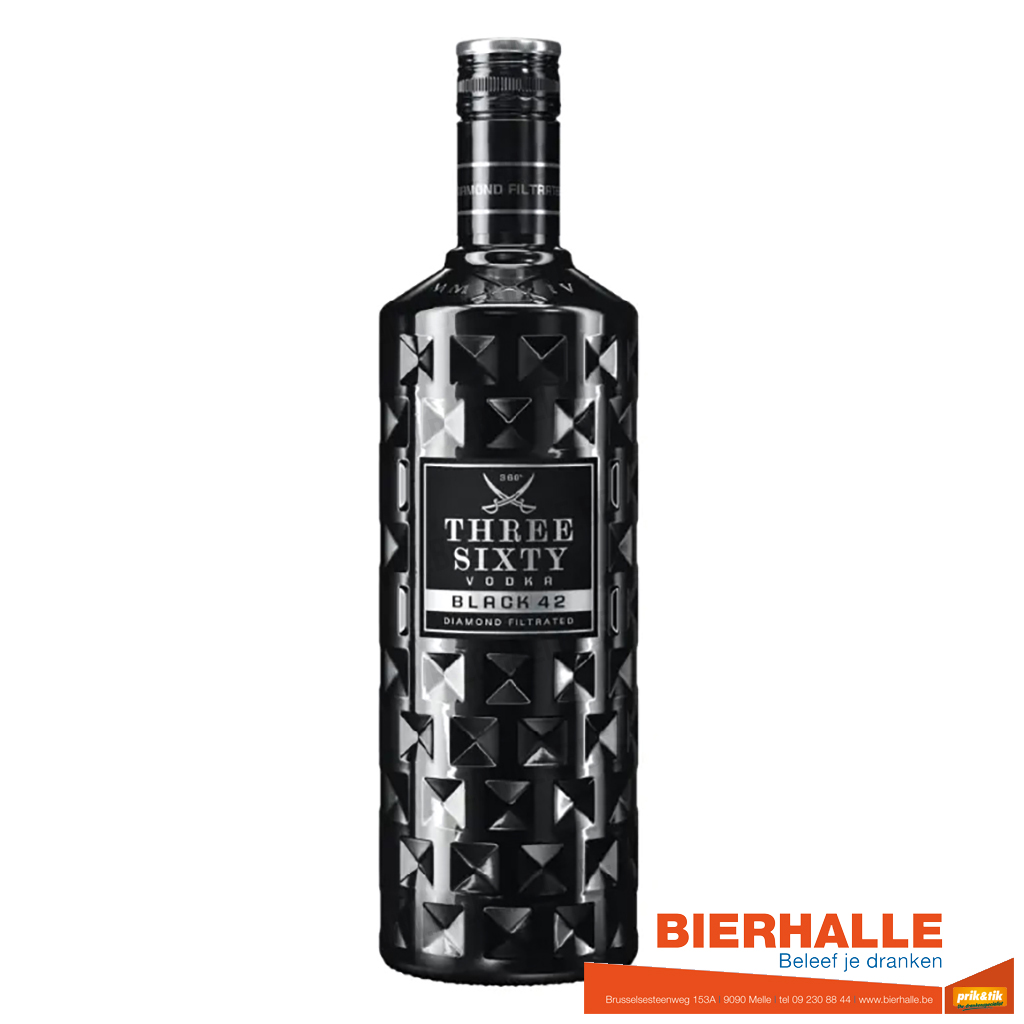 VODKA THREE SIXTY BLACK 70CL *42%