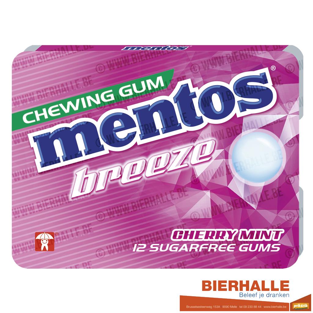 MENTOS GUM CHERRY MINT 17,5GR 12 STUKS