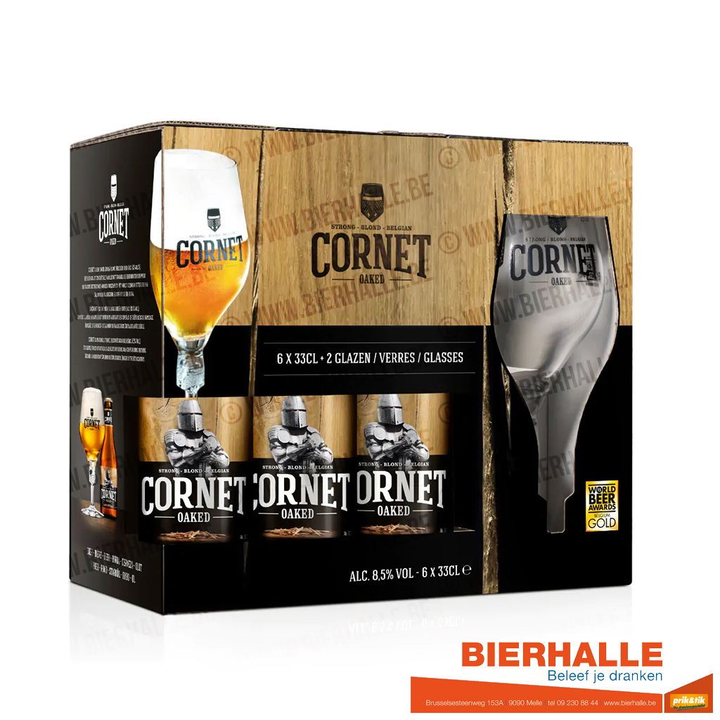 CORNET OAKED 6X33CL+2 GLAZEN *GIFT