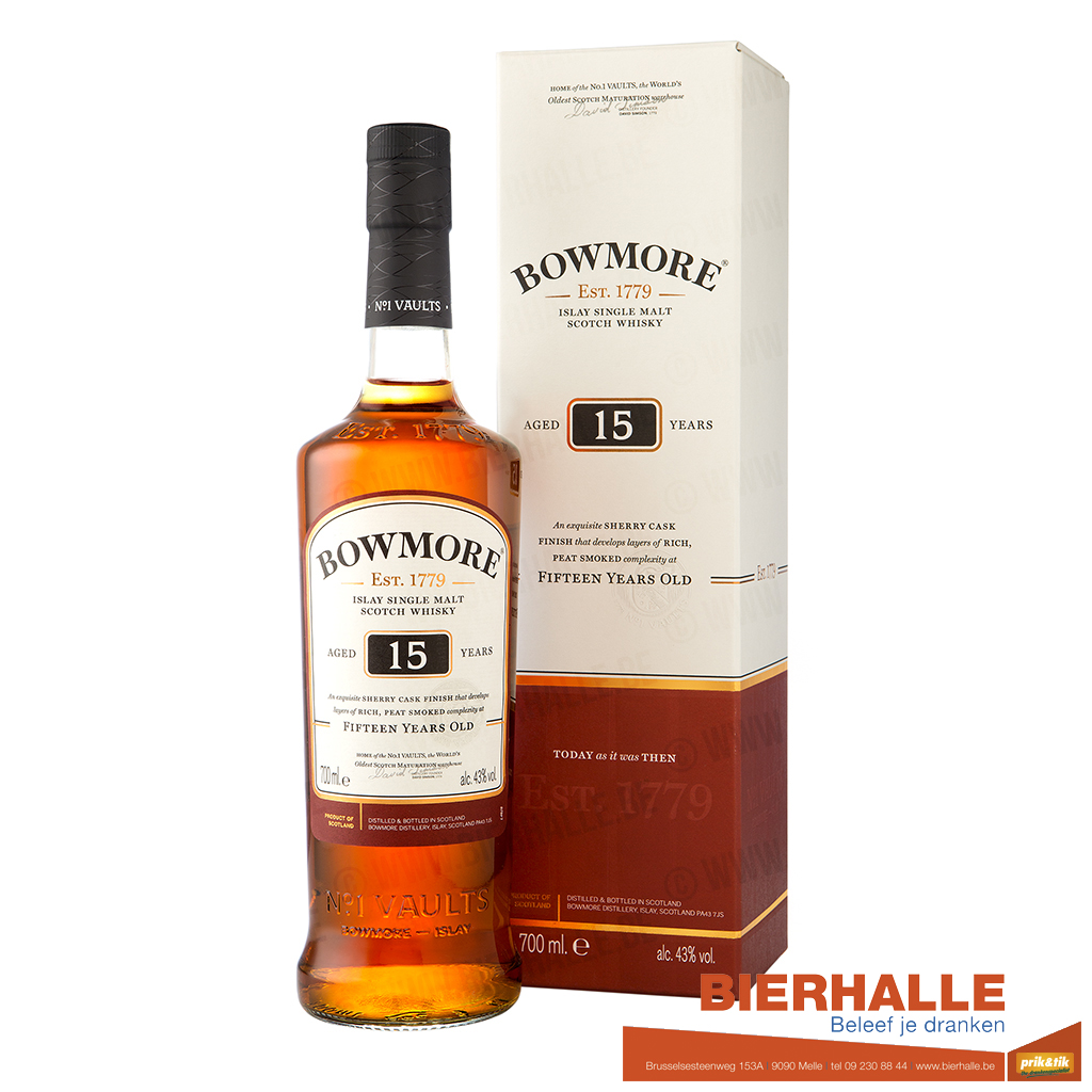 WHISKY BOWMORE 15Y 70CL 43% PEATED