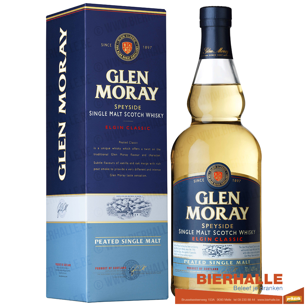 WHISKY GLEN MORAY SPEYSIDE PEATED SINGLE MALT 70CL