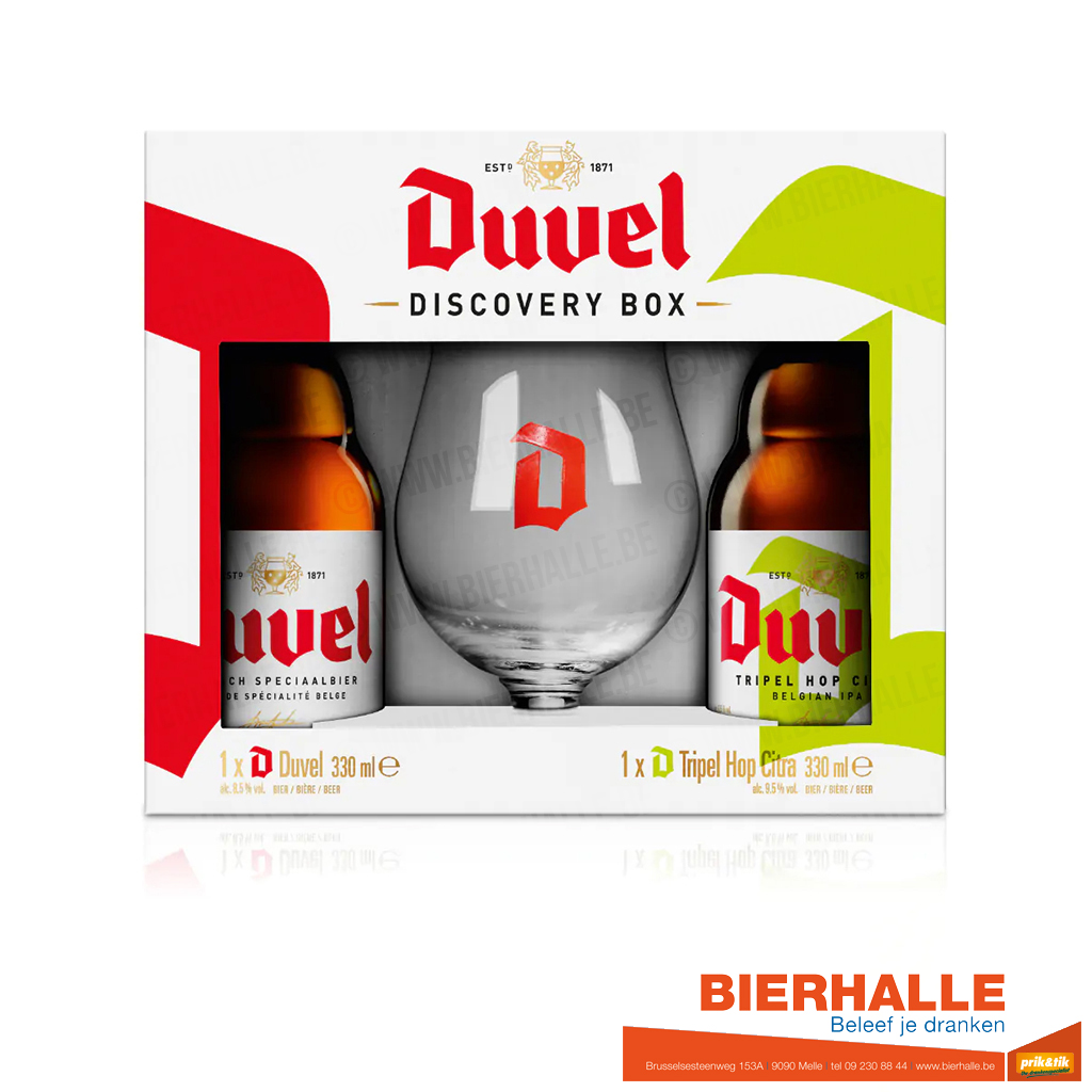 DUVEL 33X2+GLAS GIFT 1x33CL+1xHOP 33CL