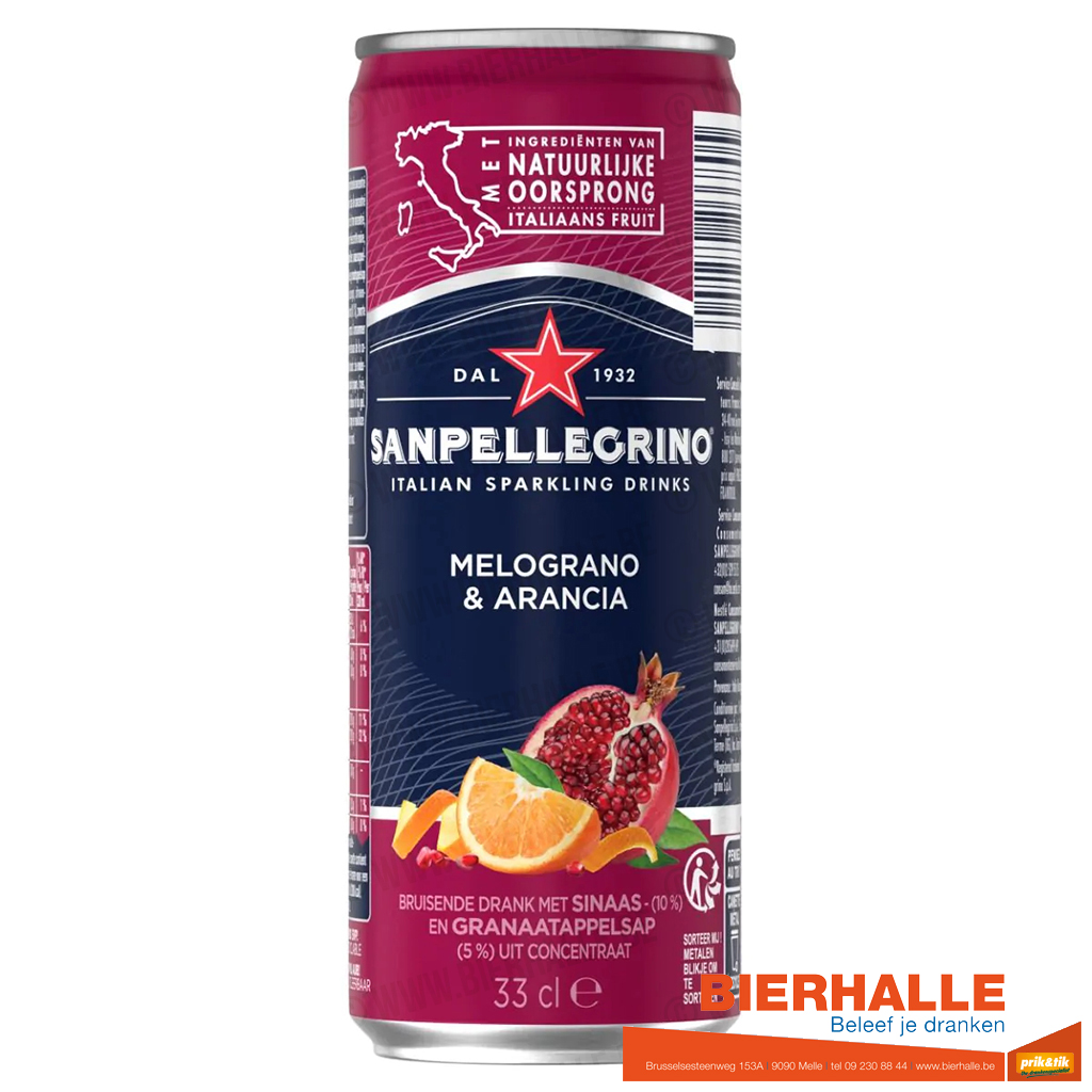 SAN PELLEGRINO MELOGRANO E ARANCIATA 33CL BLIK