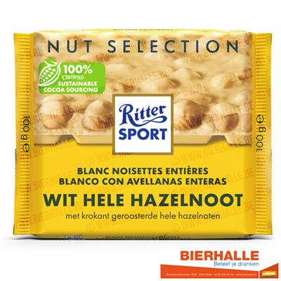 RITTER SPORT WIT HAZELNOOT 100GR