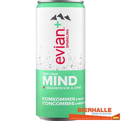 EVIAN SPARKLING KOMKOMMER EN MUNT 33CL BLIK