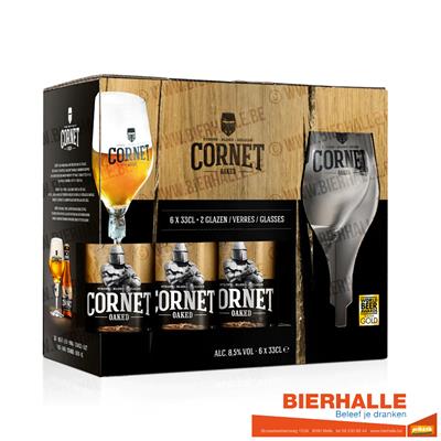 CORNET OAKED 6X33CL+2 GLAZEN *GIFT
