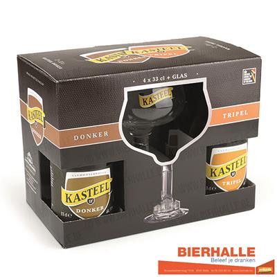 KASTEELBIER 4X33CL+GLAS